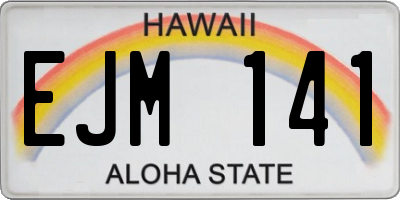 HI license plate EJM141