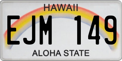 HI license plate EJM149