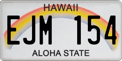 HI license plate EJM154