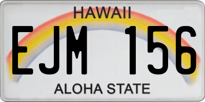 HI license plate EJM156