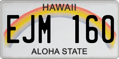 HI license plate EJM160