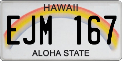 HI license plate EJM167