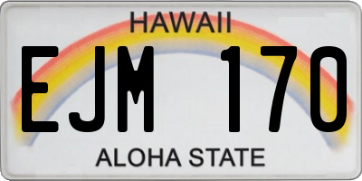 HI license plate EJM170