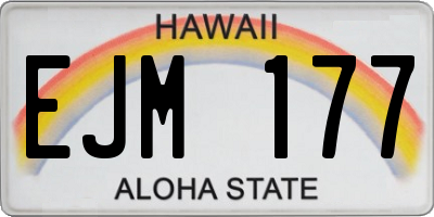 HI license plate EJM177