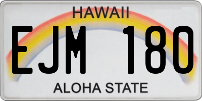 HI license plate EJM180