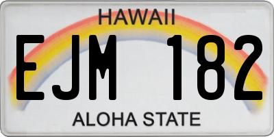HI license plate EJM182