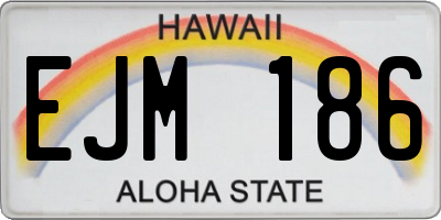 HI license plate EJM186