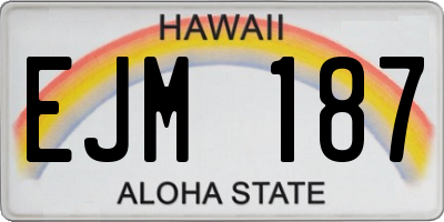 HI license plate EJM187