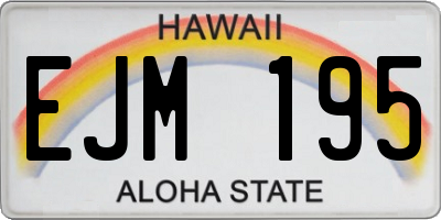 HI license plate EJM195