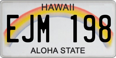 HI license plate EJM198