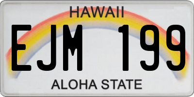HI license plate EJM199