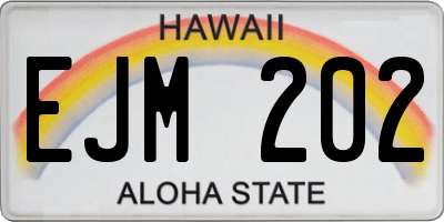 HI license plate EJM202