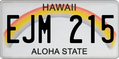 HI license plate EJM215