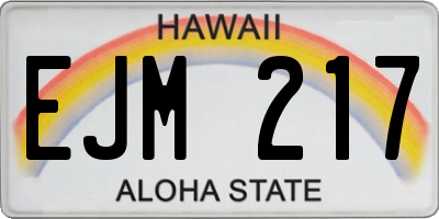 HI license plate EJM217