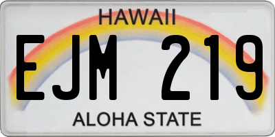 HI license plate EJM219