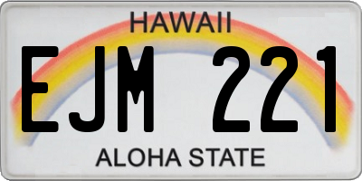 HI license plate EJM221