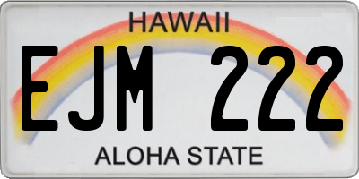 HI license plate EJM222