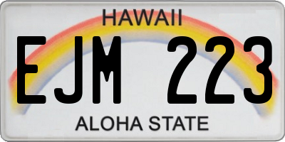 HI license plate EJM223