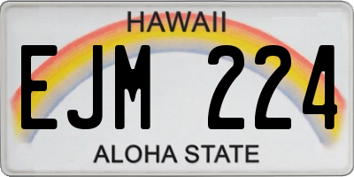 HI license plate EJM224