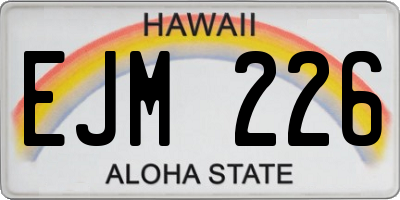 HI license plate EJM226