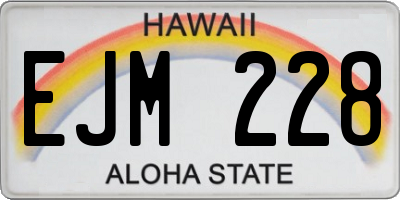 HI license plate EJM228