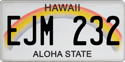 HI license plate EJM232