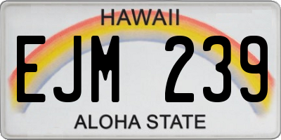 HI license plate EJM239