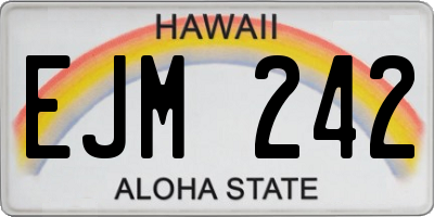 HI license plate EJM242