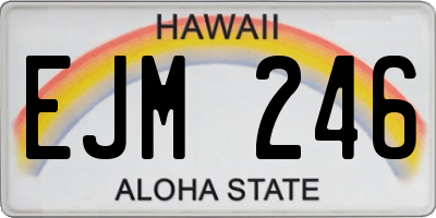 HI license plate EJM246