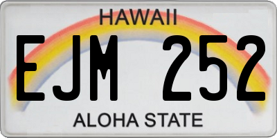 HI license plate EJM252