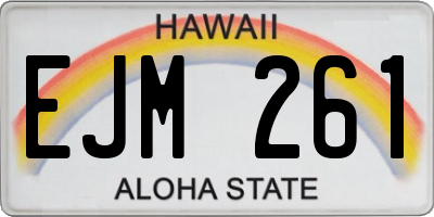 HI license plate EJM261