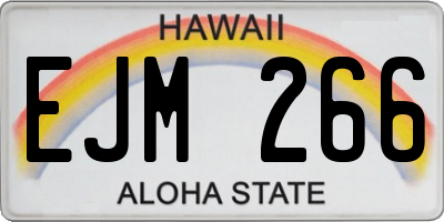 HI license plate EJM266