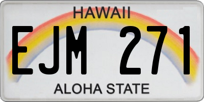 HI license plate EJM271