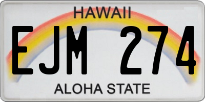 HI license plate EJM274