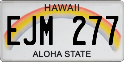 HI license plate EJM277