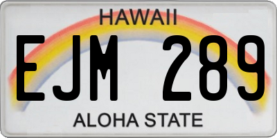 HI license plate EJM289