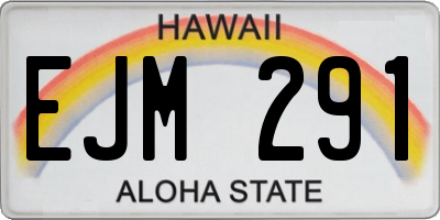 HI license plate EJM291