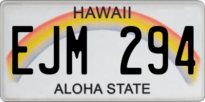 HI license plate EJM294