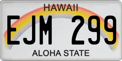 HI license plate EJM299