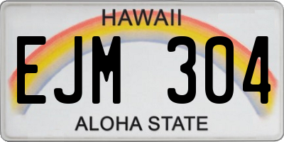 HI license plate EJM304