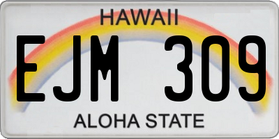 HI license plate EJM309