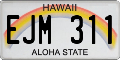 HI license plate EJM311