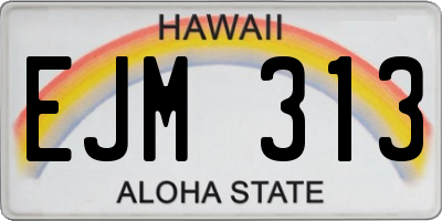HI license plate EJM313