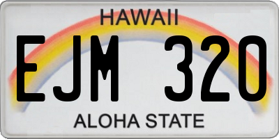 HI license plate EJM320