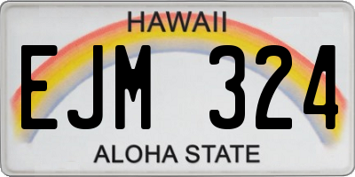 HI license plate EJM324