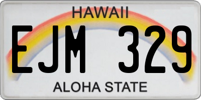 HI license plate EJM329