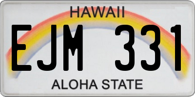 HI license plate EJM331