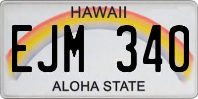 HI license plate EJM340