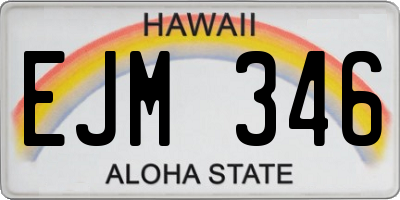 HI license plate EJM346