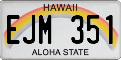 HI license plate EJM351